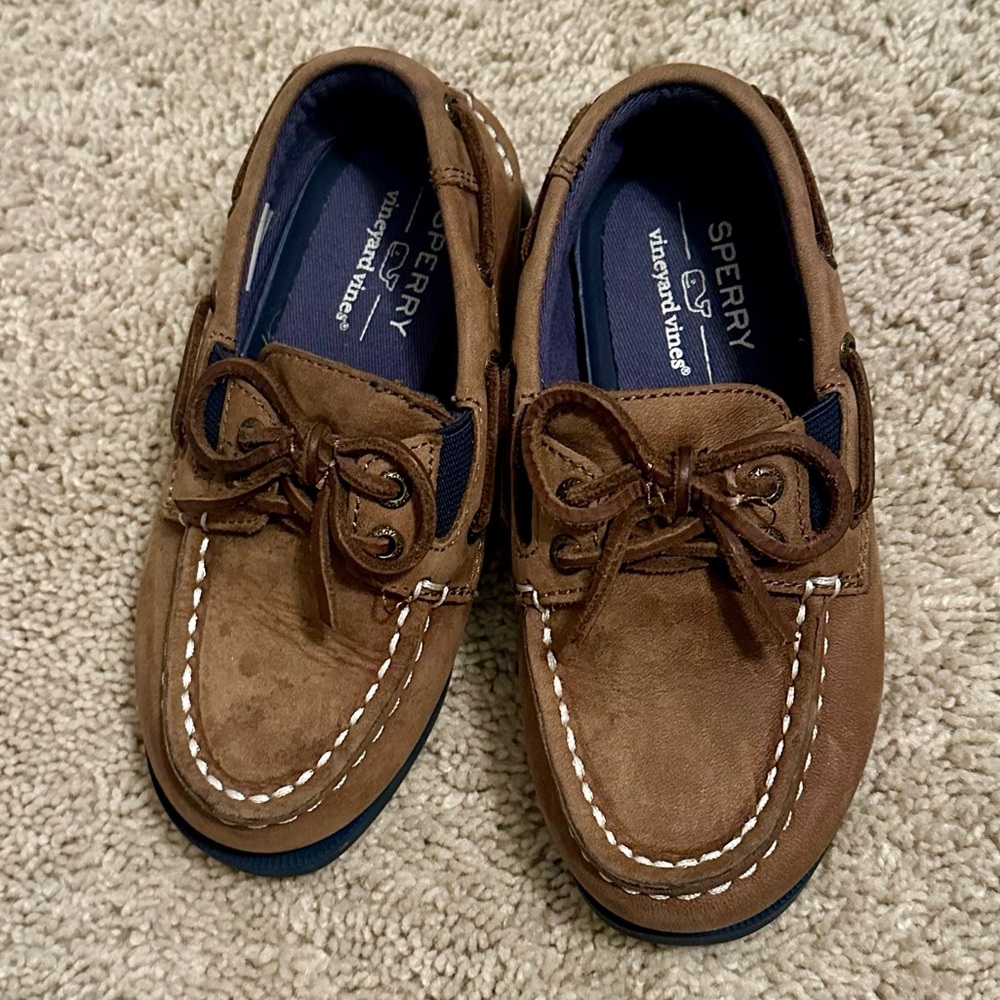Sperry x Vineyard Vines Boatshoe Little Boy Size 10